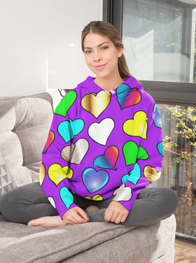 Heart Purple Women's Hoodie